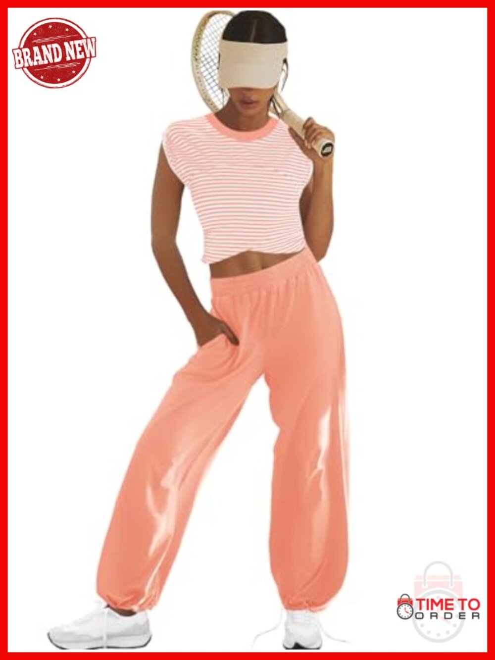 2 Piece Lounge Set Cropped Top & Wide Leg Pants with Pockets Tracksuit